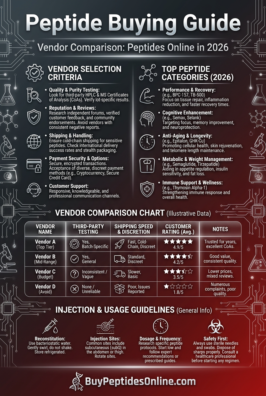 Peptide Buying Guide — Vendor Comparison | Peptides Online in 2026