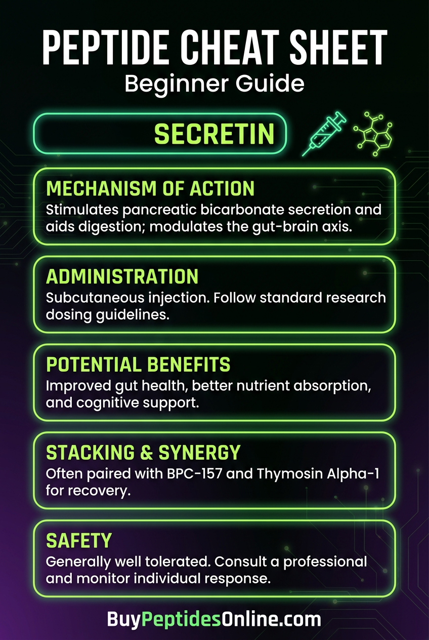 Peptide Cheat Sheet — Beginner Guide | Secretin