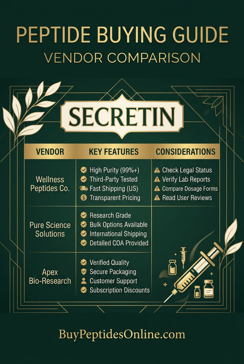 Peptide Buying Guide — Vendor Comparison | Secretin