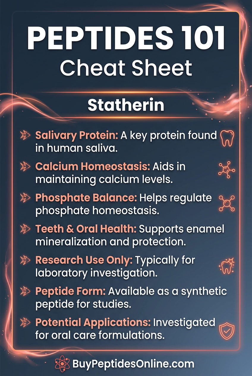 Peptides 101 — Cheat Sheet | Statherin