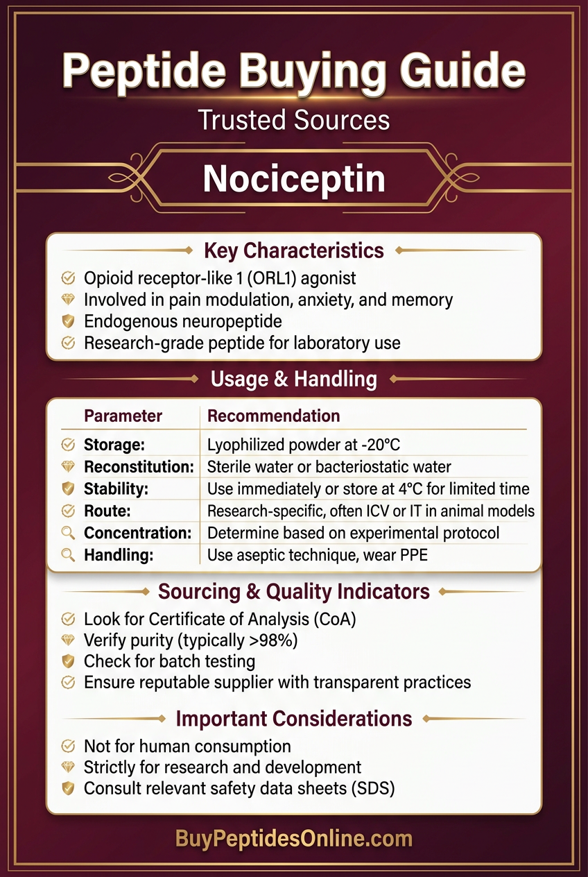 Peptide Buying Guide — Trusted Sources | Nociceptin