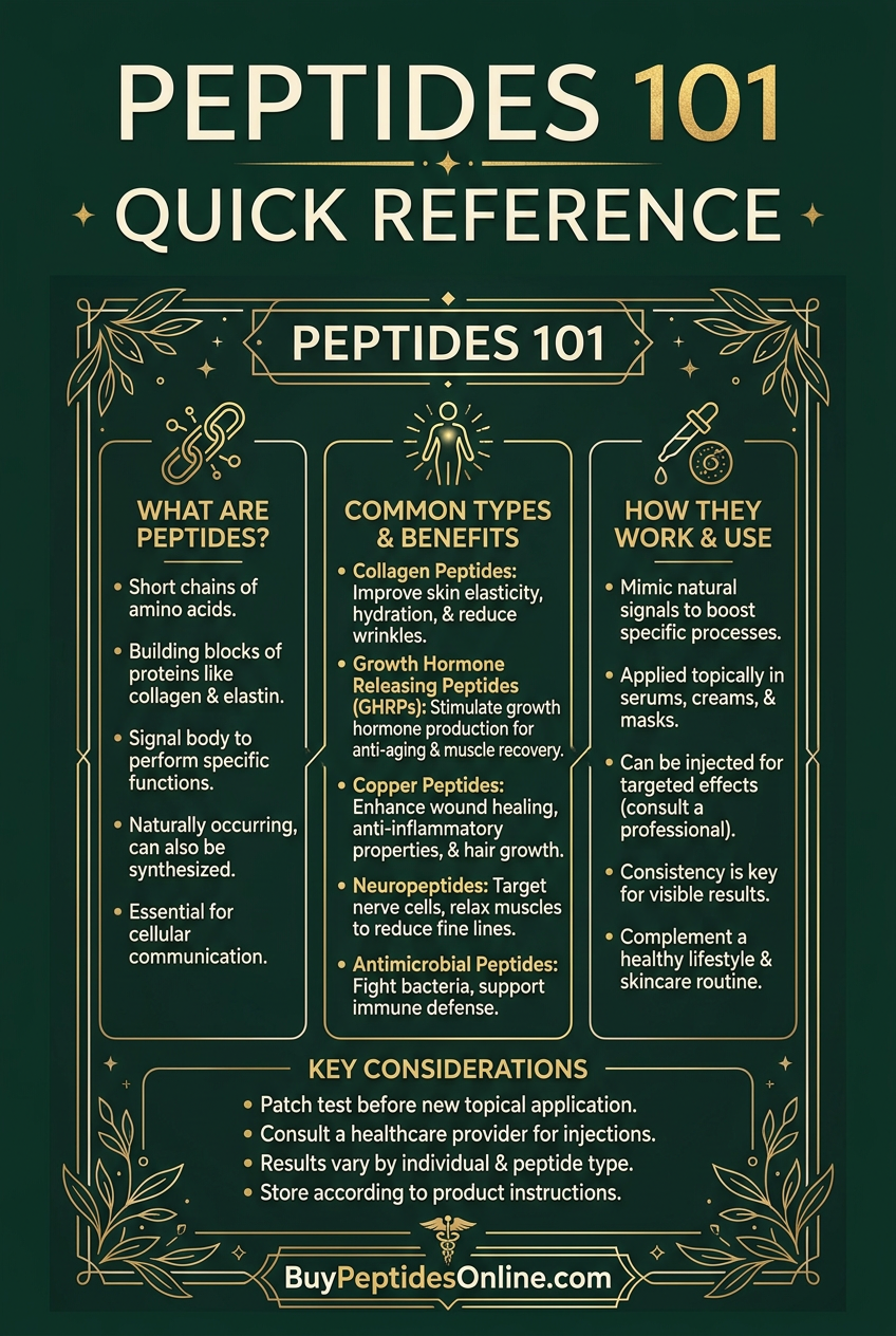 Peptides 101 — Quick Reference
