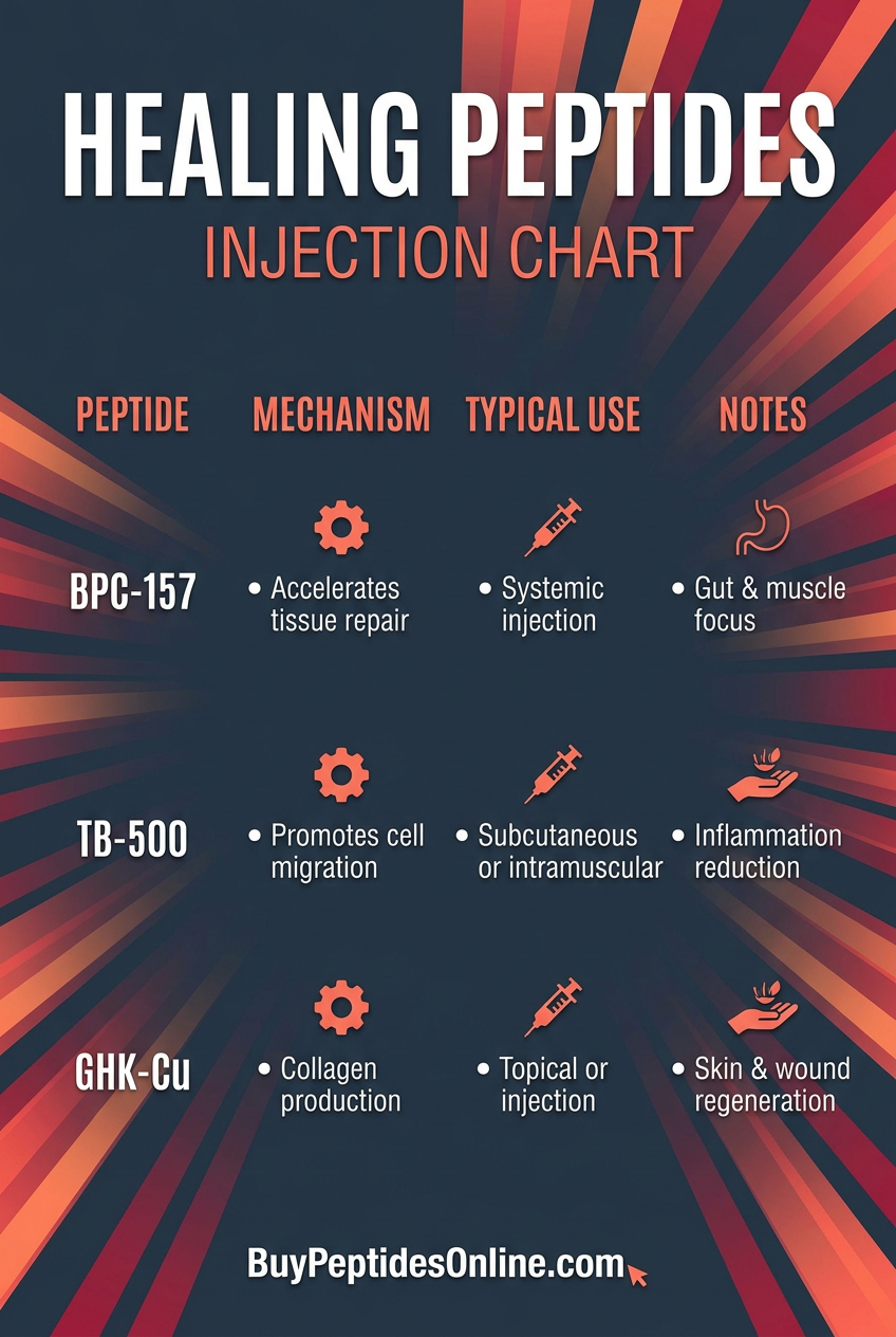 Healing Peptides — Injection Chart | Wound Healing Peptides