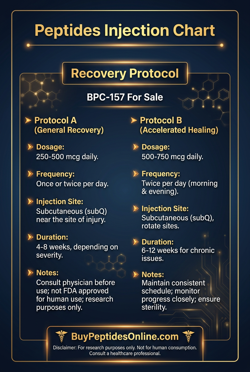 Peptides Injection Chart — Recovery Protocol | BPC-157 For Sale