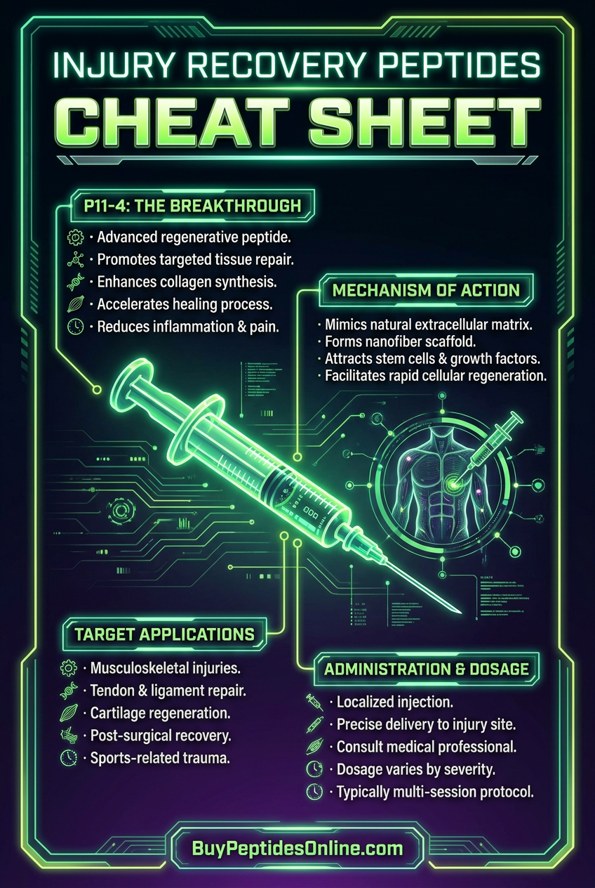 Injury Recovery Peptides — Cheat Sheet | P11-4