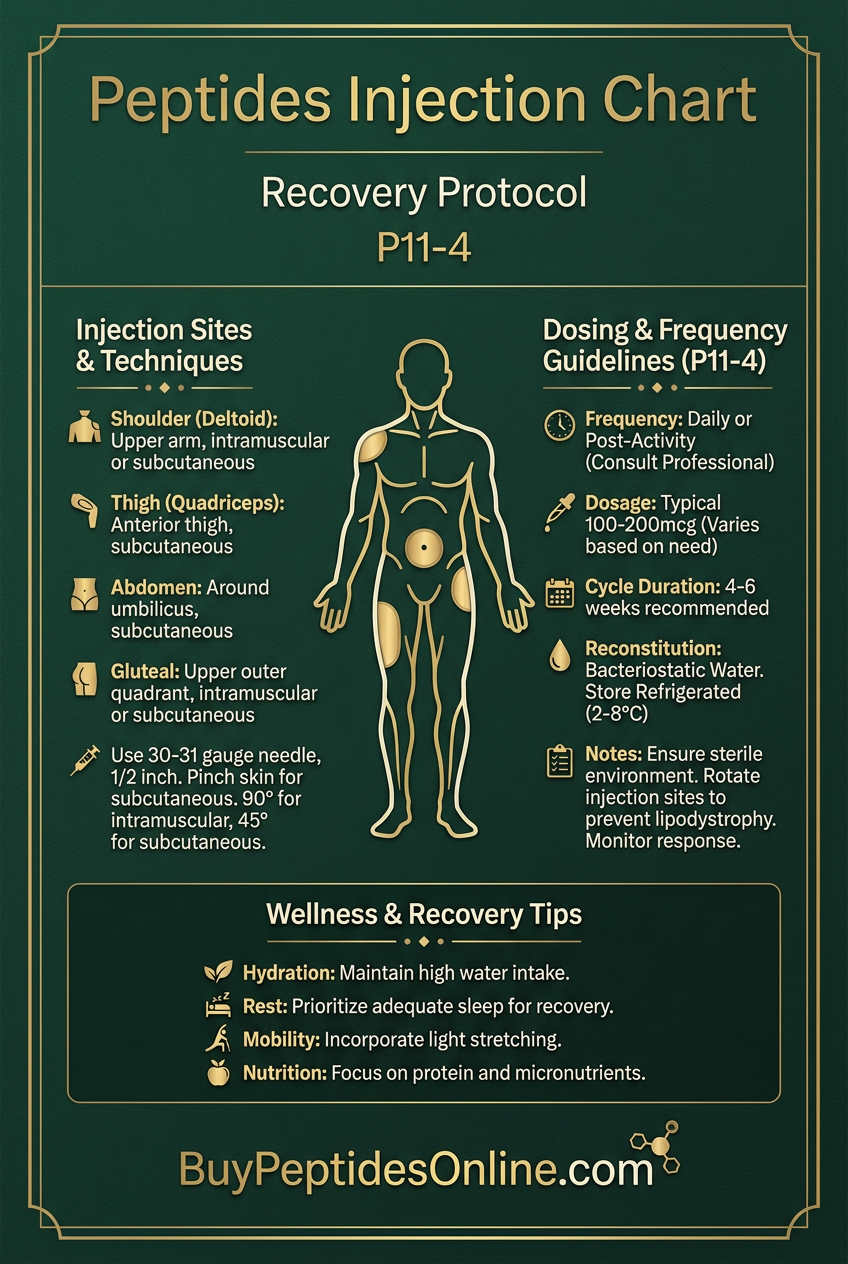 Peptides Injection Chart — Recovery Protocol | P11-4