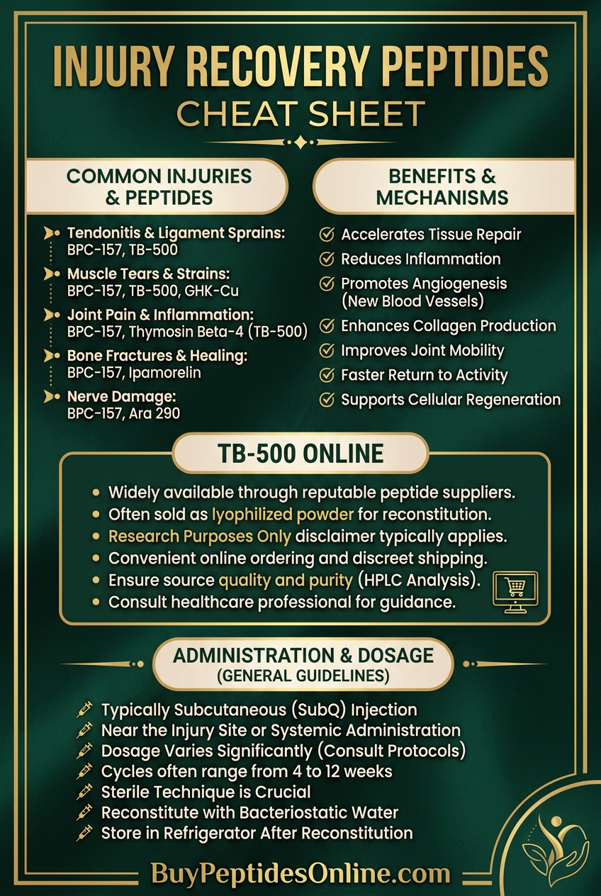 Injury Recovery Peptides — Cheat Sheet | TB-500 Online