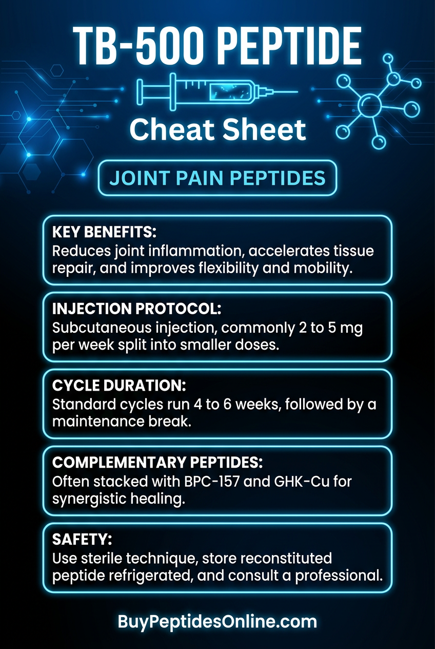 TB-500 Peptide — Cheat Sheet | Joint Pain Peptides
