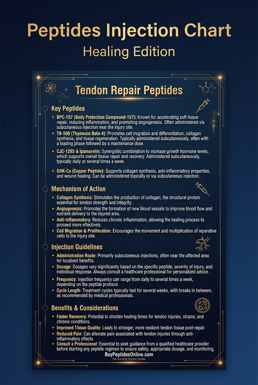 Peptides Injection Chart — Healing Edition | Tendon Repair Peptides