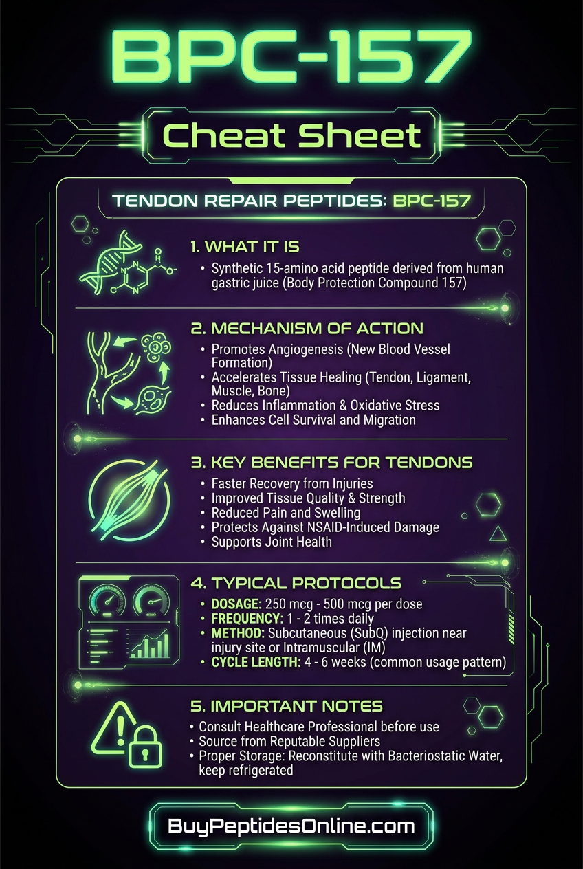 BPC-157 — Cheat Sheet | Tendon Repair Peptides