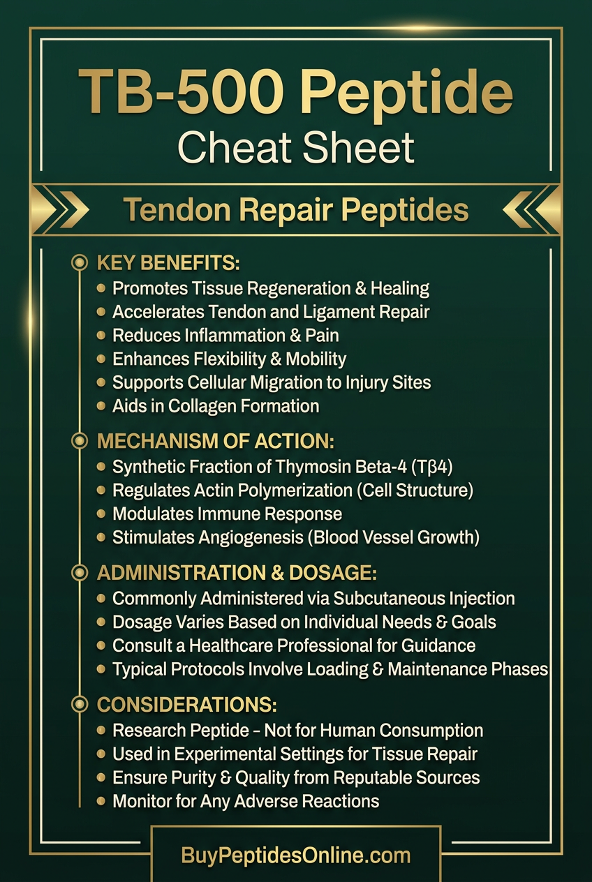 TB-500 Peptide — Cheat Sheet | Tendon Repair Peptides