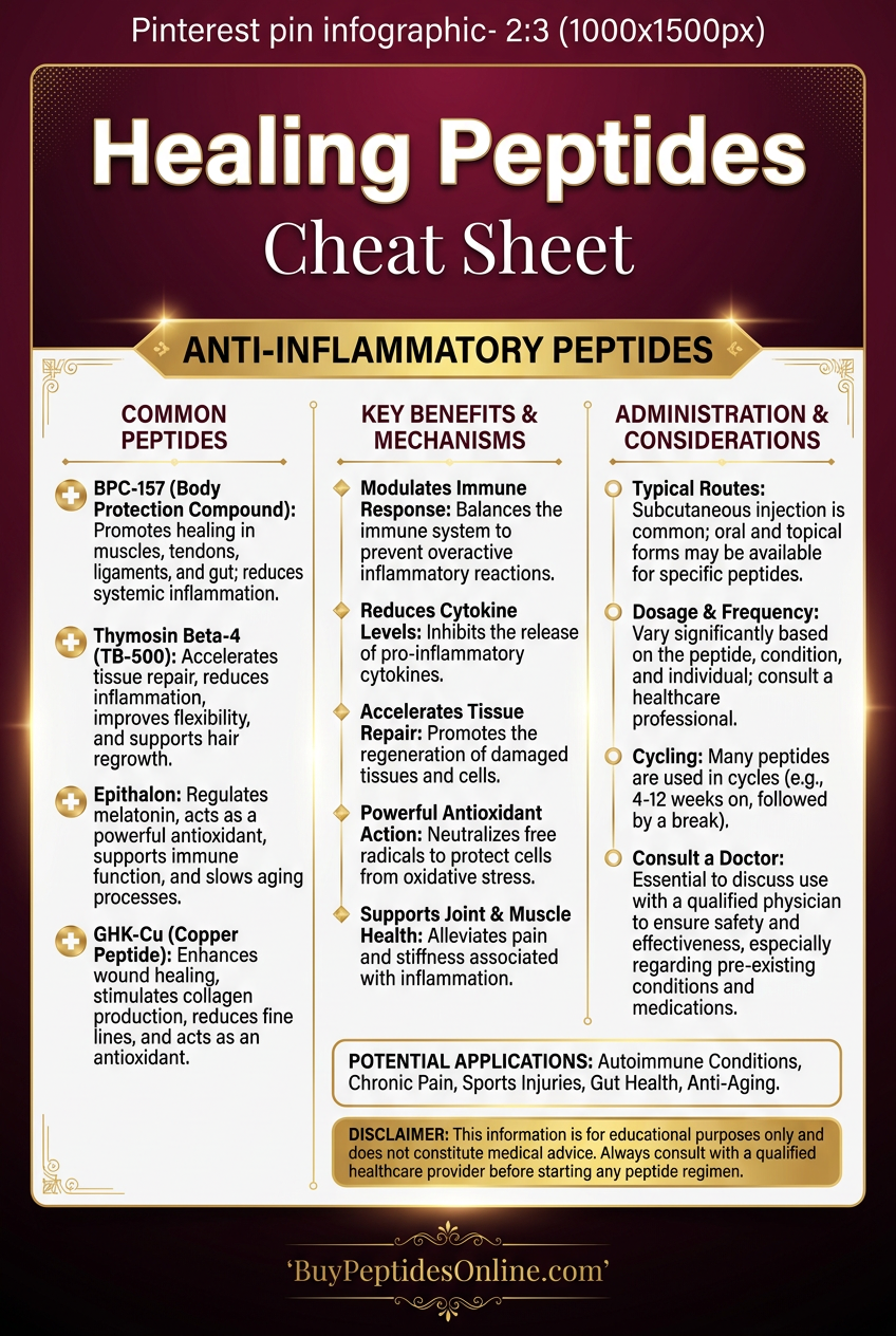 Healing Peptides — Cheat Sheet | Anti-Inflammatory Peptide