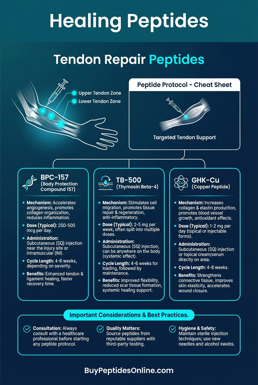 Healing Peptides — Injection Chart | Tendon Repair Peptides