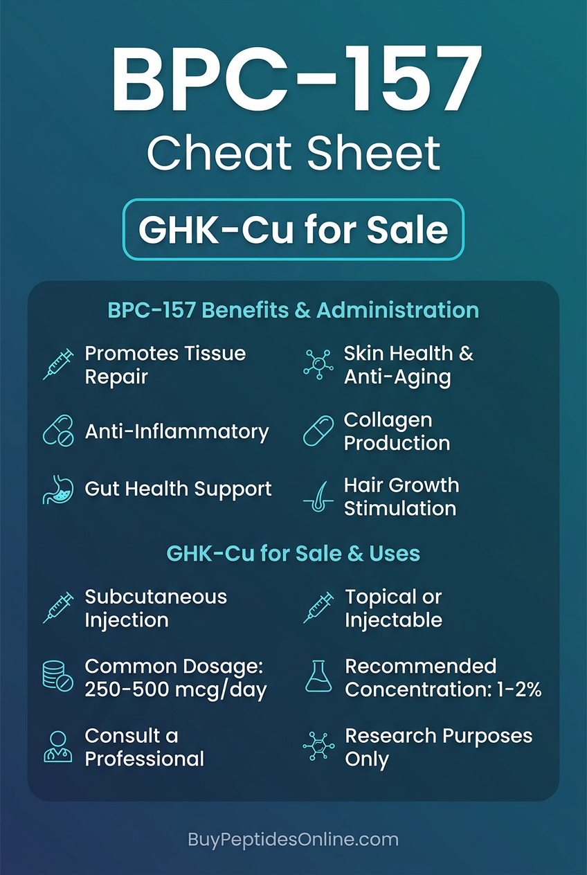 BPC-157 — Cheat Sheet | GHK-Cu for Sale