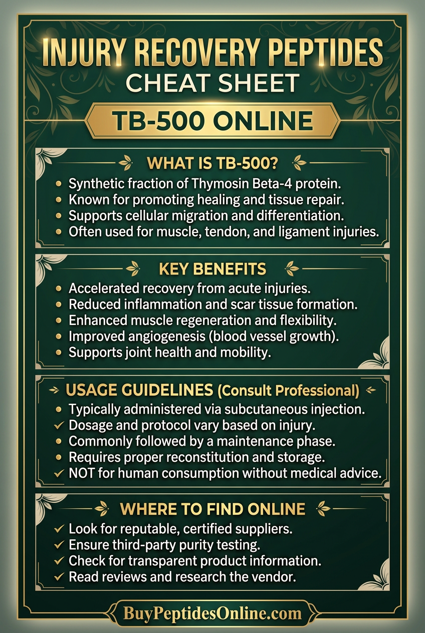 Injury Recovery Peptides — Cheat Sheet | TB-500 Online