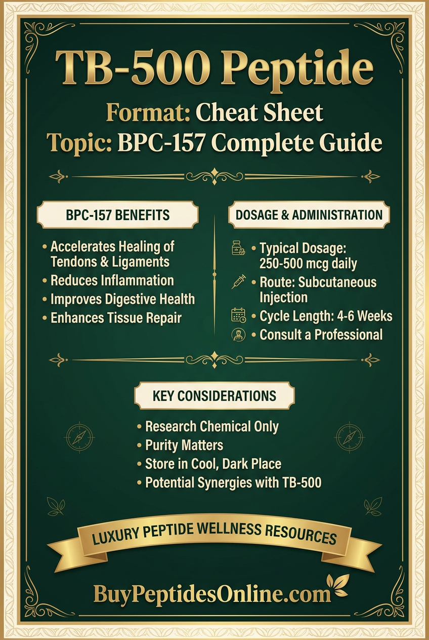 TB-500 Peptide — Cheat Sheet | BPC-157 Complete Guide