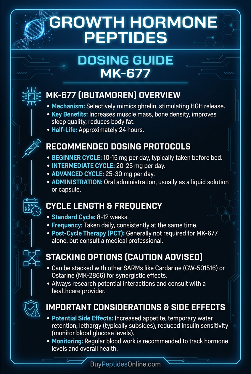 Growth Hormone Peptides — Dosing Guide | MK-677