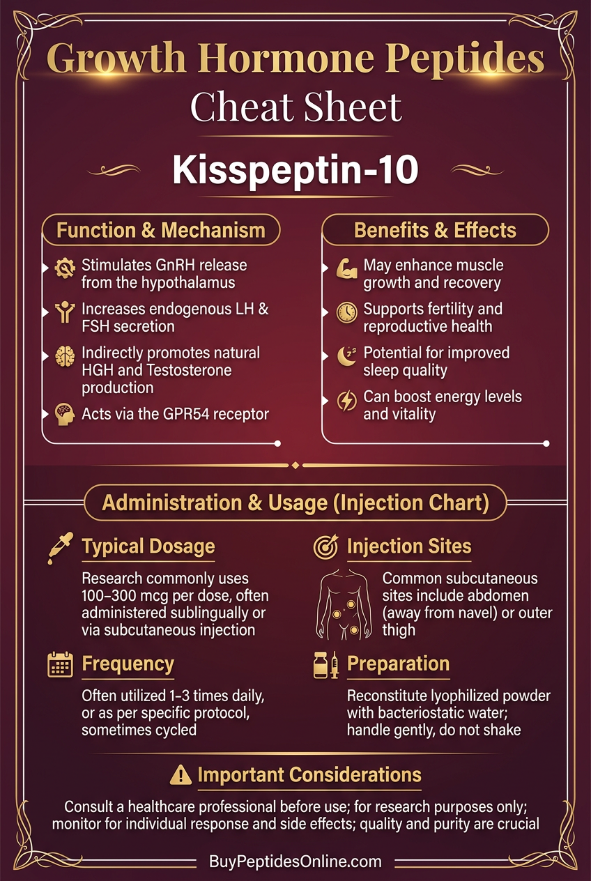 Growth Hormone Peptides — Cheat Sheet | Kisspeptin-10