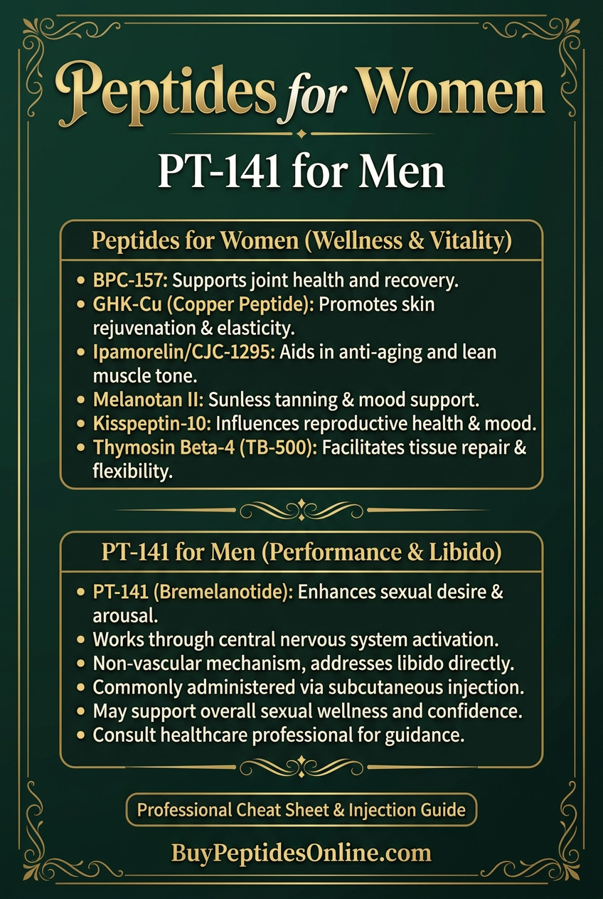 Peptides for Women — Cheat Sheet | PT-141 for Men