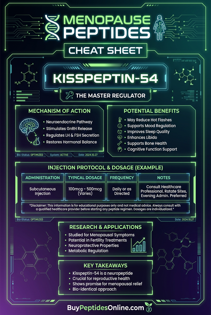 Menopause Peptides — Cheat Sheet | Kisspeptin-54