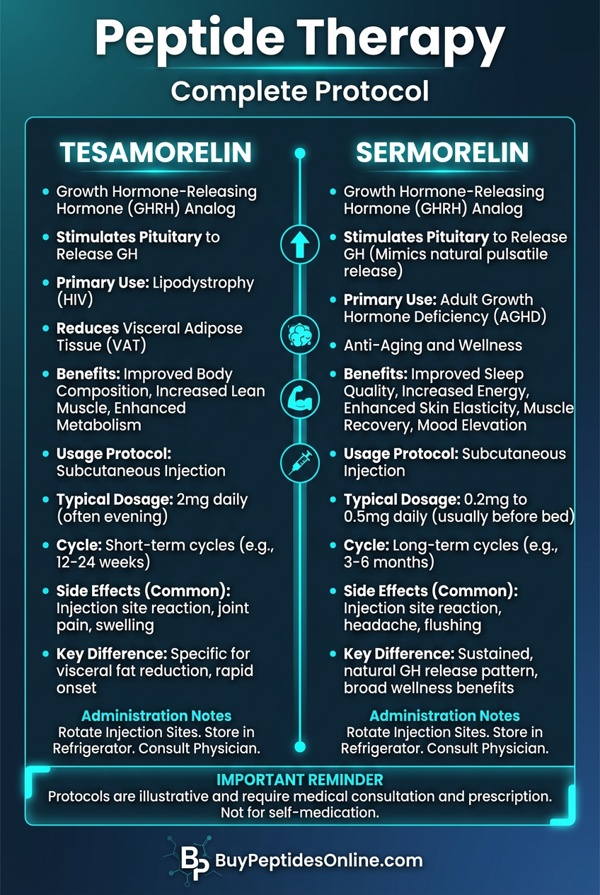 Peptide Therapy — Complete Protocol | Tesamorelin vs Sermorelin