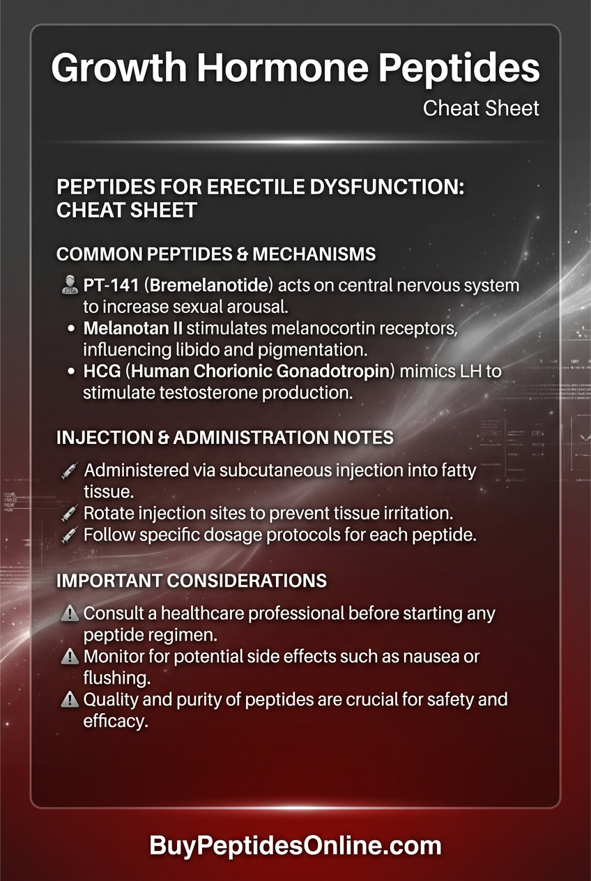 Growth Hormone Peptides — Cheat Sheet | Peptides for Erectile Dys