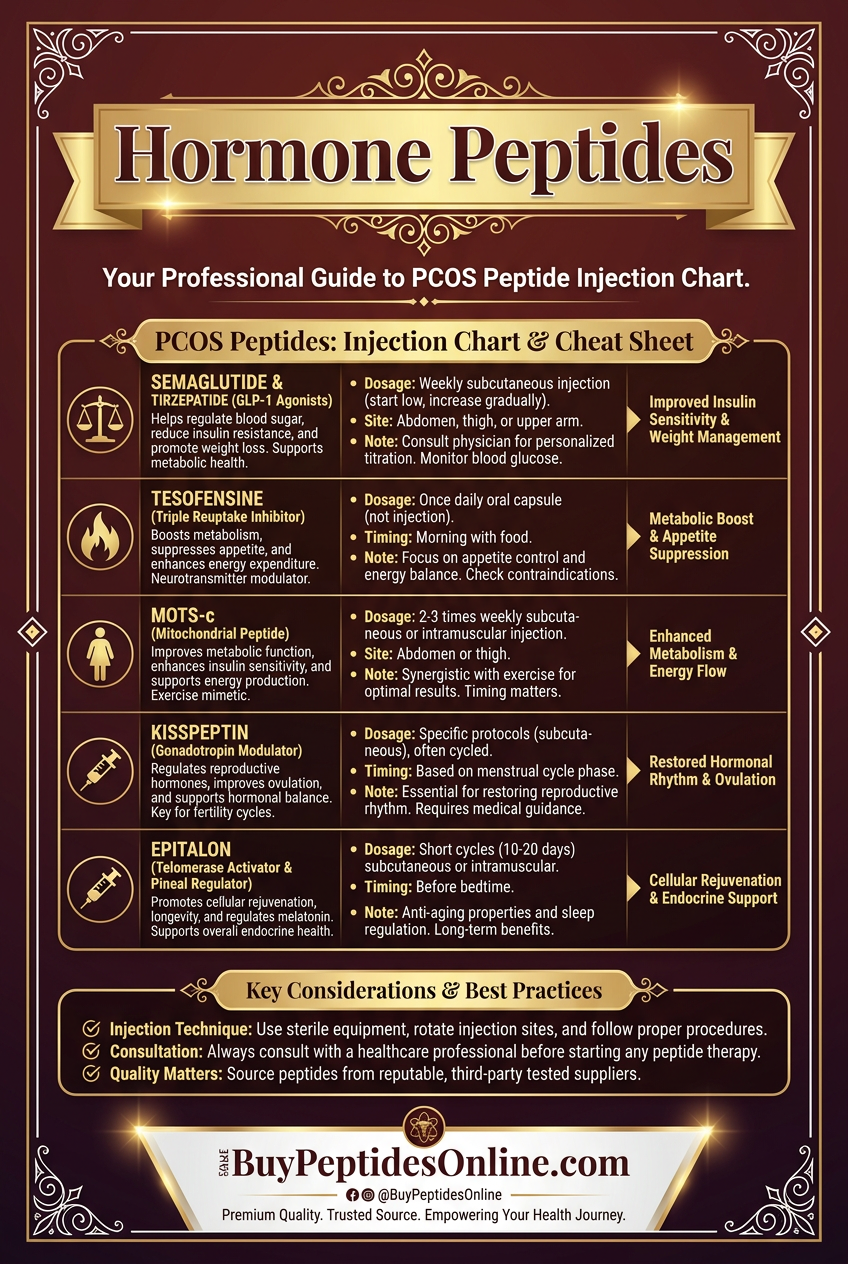 Hormone Peptides — Injection Chart | PCOS Peptides