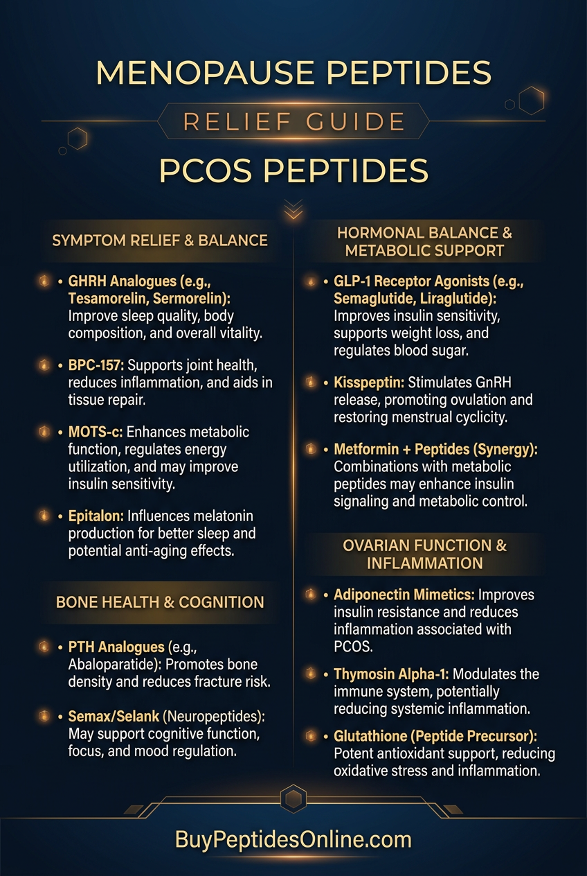 Menopause Peptides — Relief Guide | PCOS Peptides