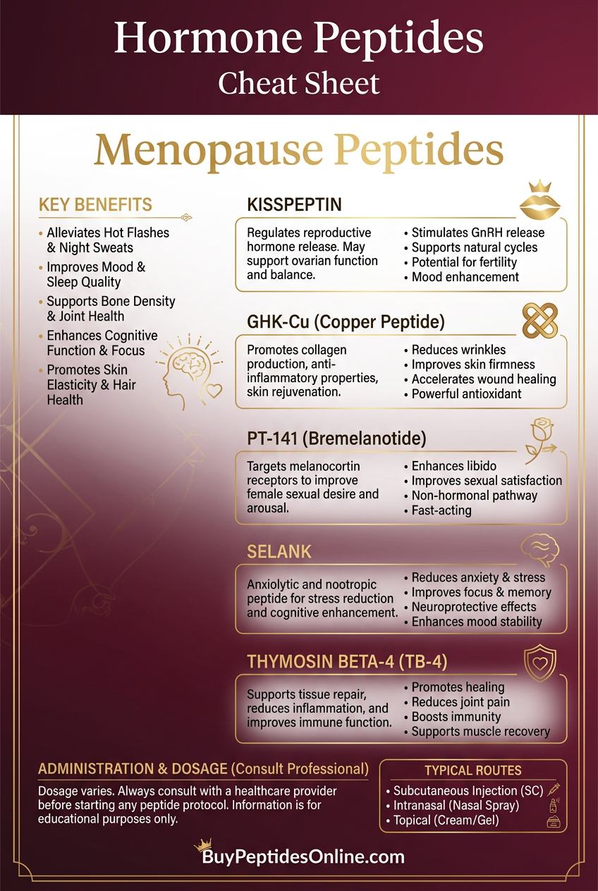 Hormone Peptides — Cheat Sheet | Menopause Peptides