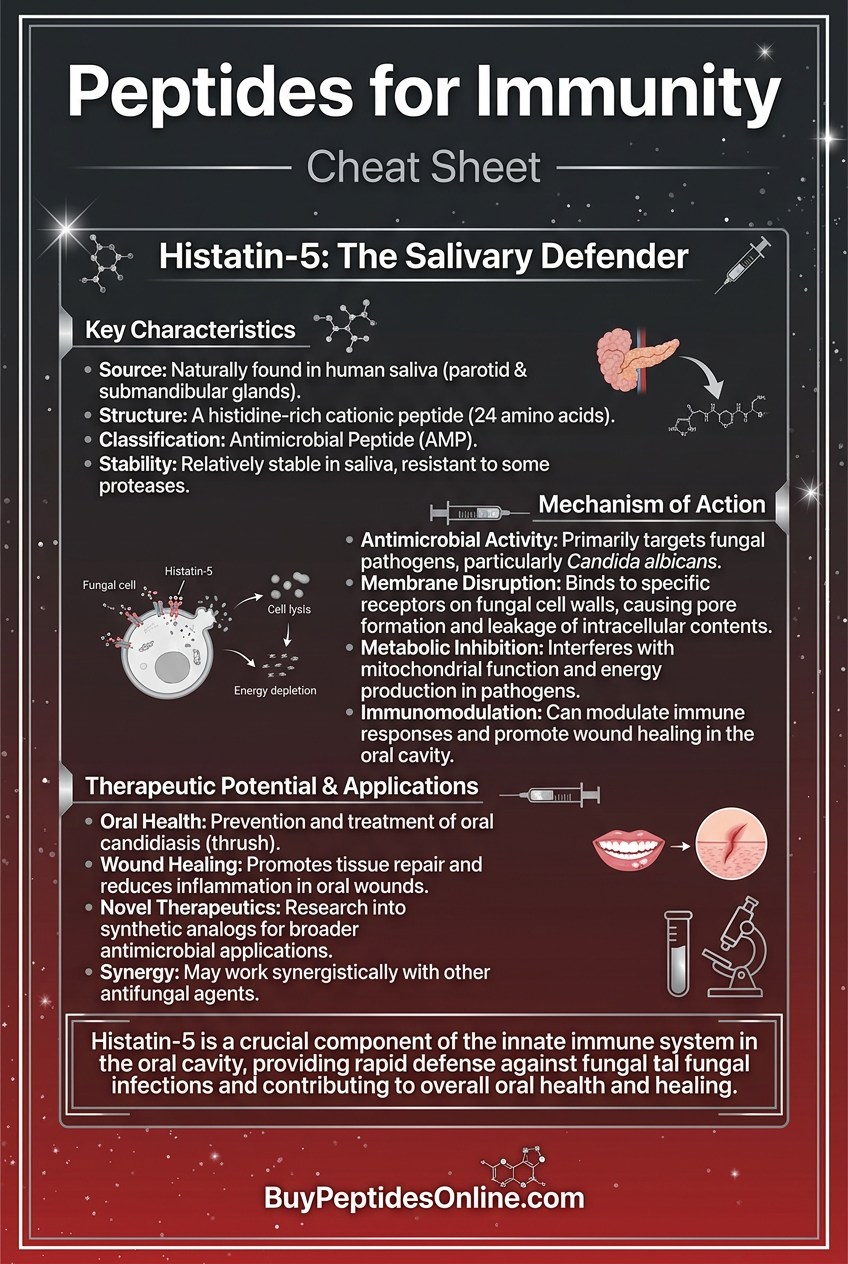 Peptides for Immunity — Cheat Sheet | Histatin-5