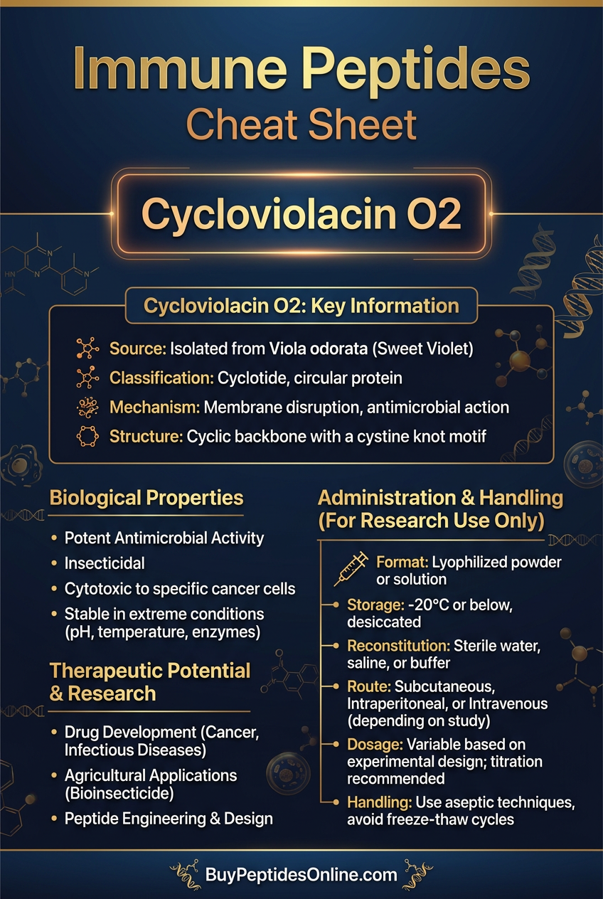 Immune Peptides — Cheat Sheet | Cycloviolacin O2