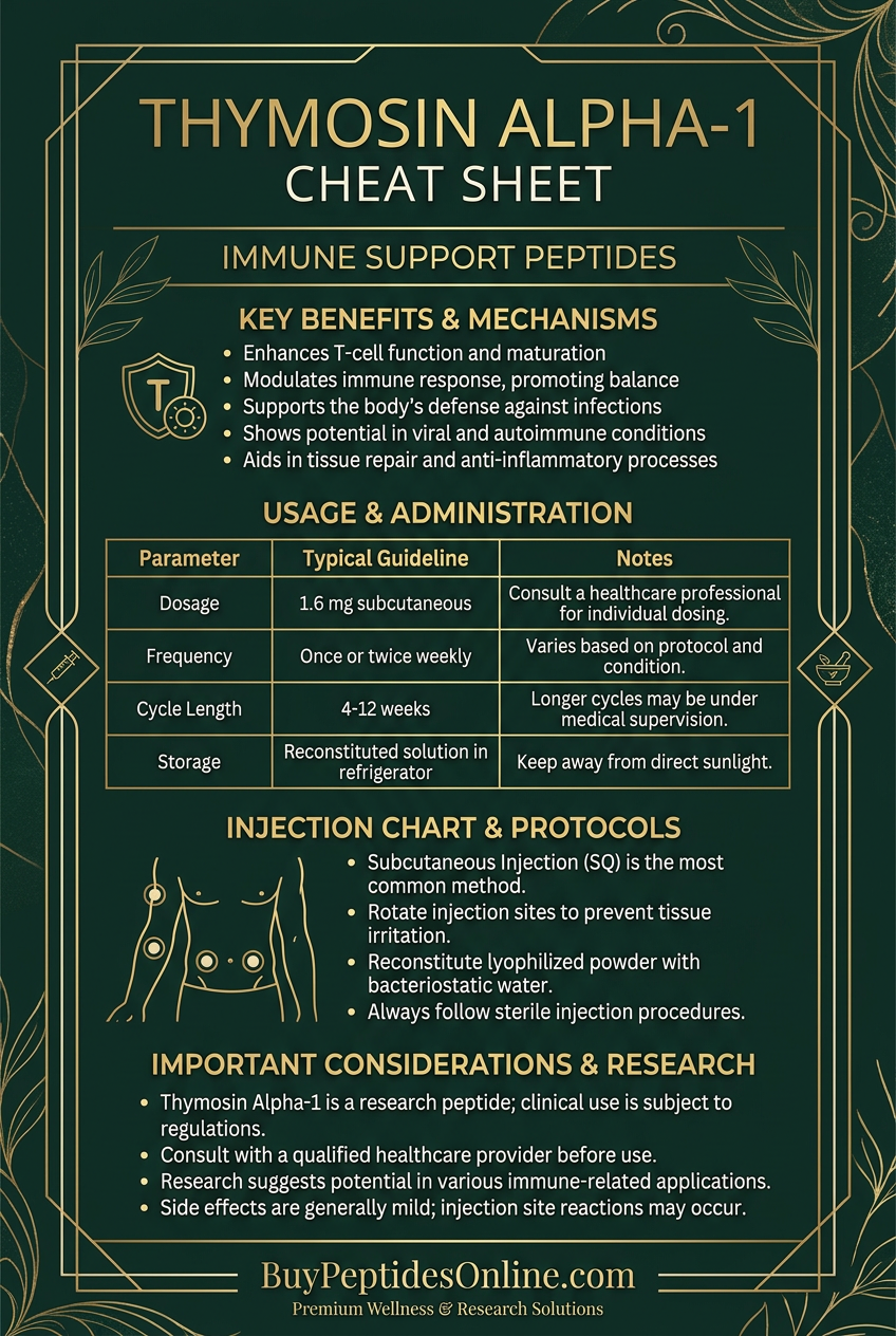 Thymosin Alpha-1 — Cheat Sheet | Immune Support Peptides