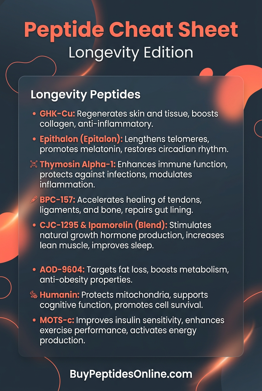Peptide Cheat Sheet — Longevity Edition | Longevity Peptides