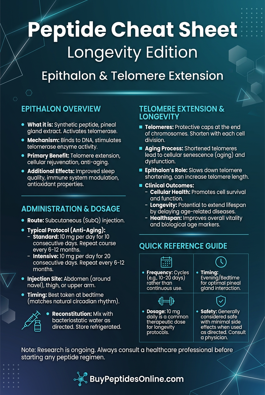 Peptide Cheat Sheet — Longevity Edition | Epithalon & Telomere Exte