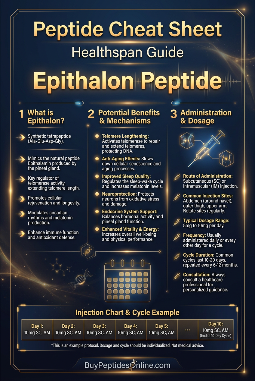 Peptide Cheat Sheet — Healthspan Guide | Epithalon Peptide