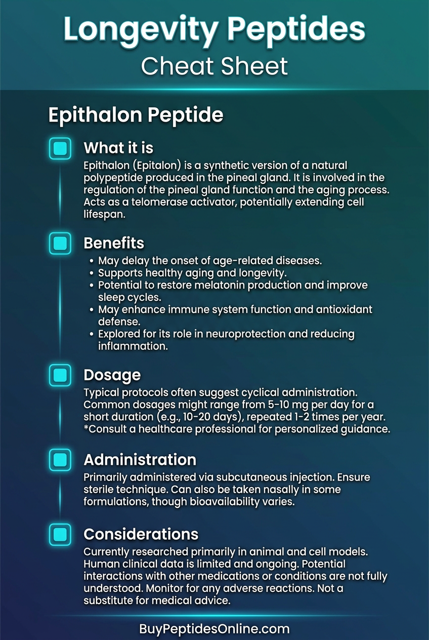 Longevity Peptides — Cheat Sheet | Epithalon Peptide