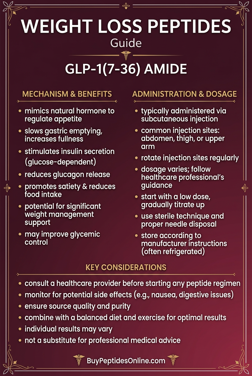 Weight Loss Peptides — Guide 2026 | GLP-1(7-36) Amide