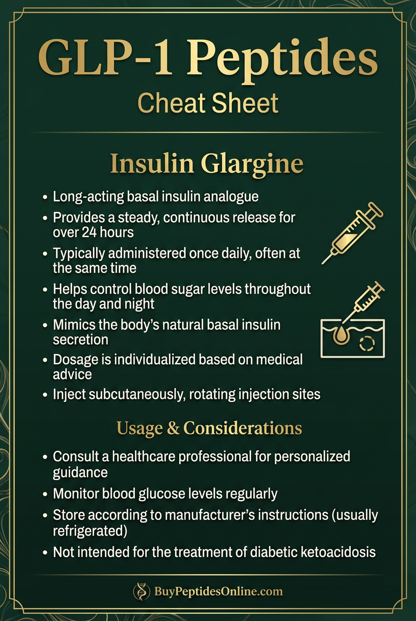 GLP-1 Peptides — Cheat Sheet | Insulin Glargine