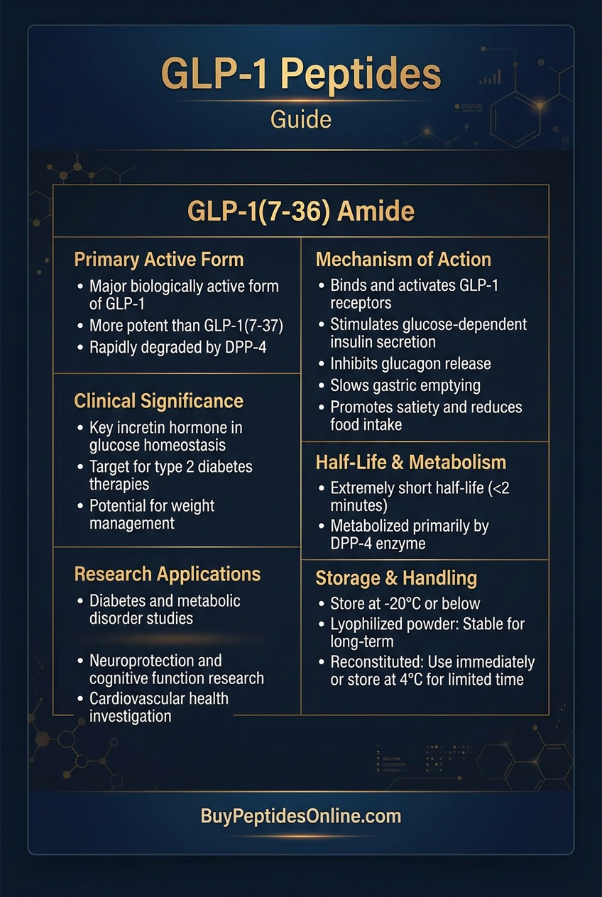 GLP-1 Peptides — Guide 2026 | GLP-1(7-36) Amide