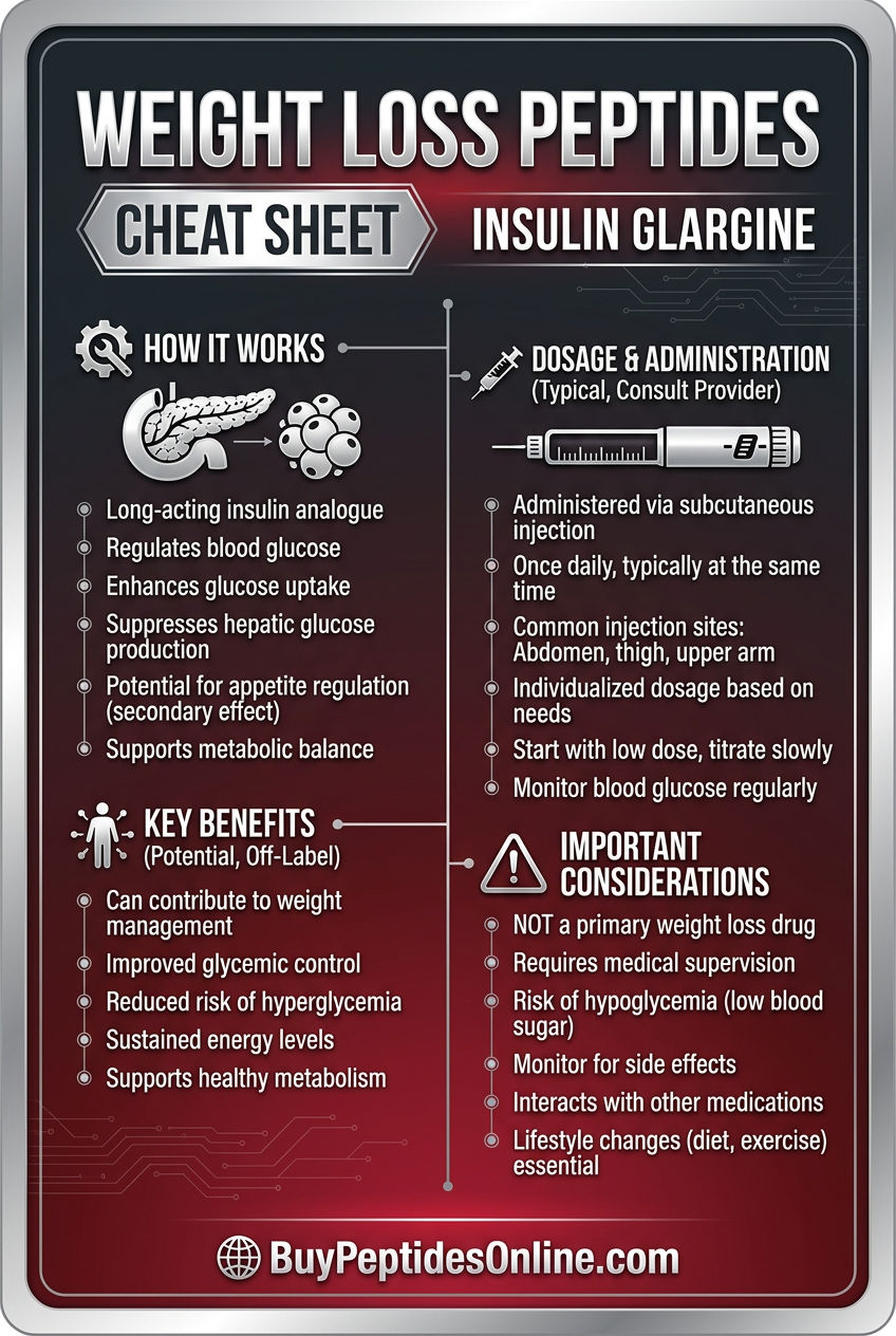 Weight Loss Peptides — Cheat Sheet | Insulin Glargine
