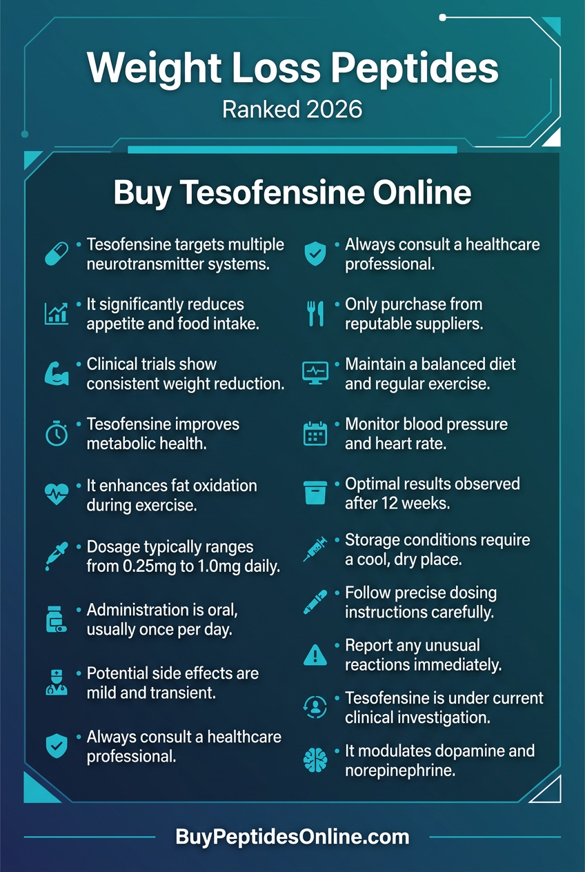 Weight Loss Peptides — Ranked 2026 | Buy Tesofensine Online