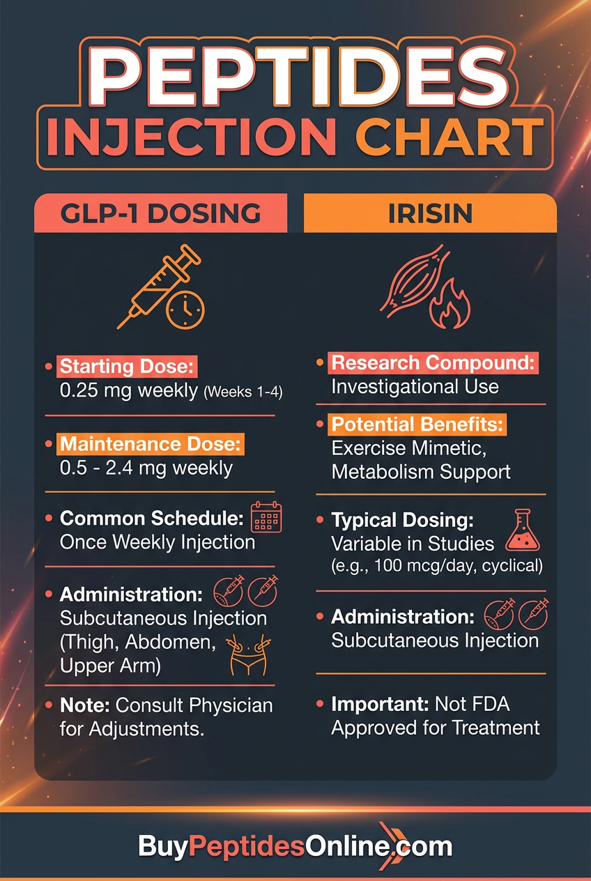 Peptides Injection Chart — GLP-1 Dosing | Irisin