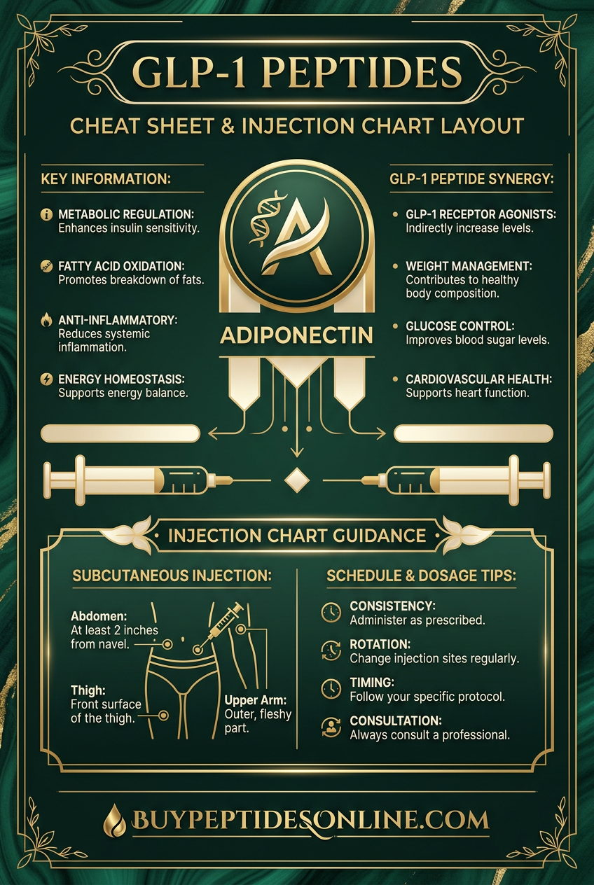 GLP-1 Peptides — Cheat Sheet | Adiponectin
