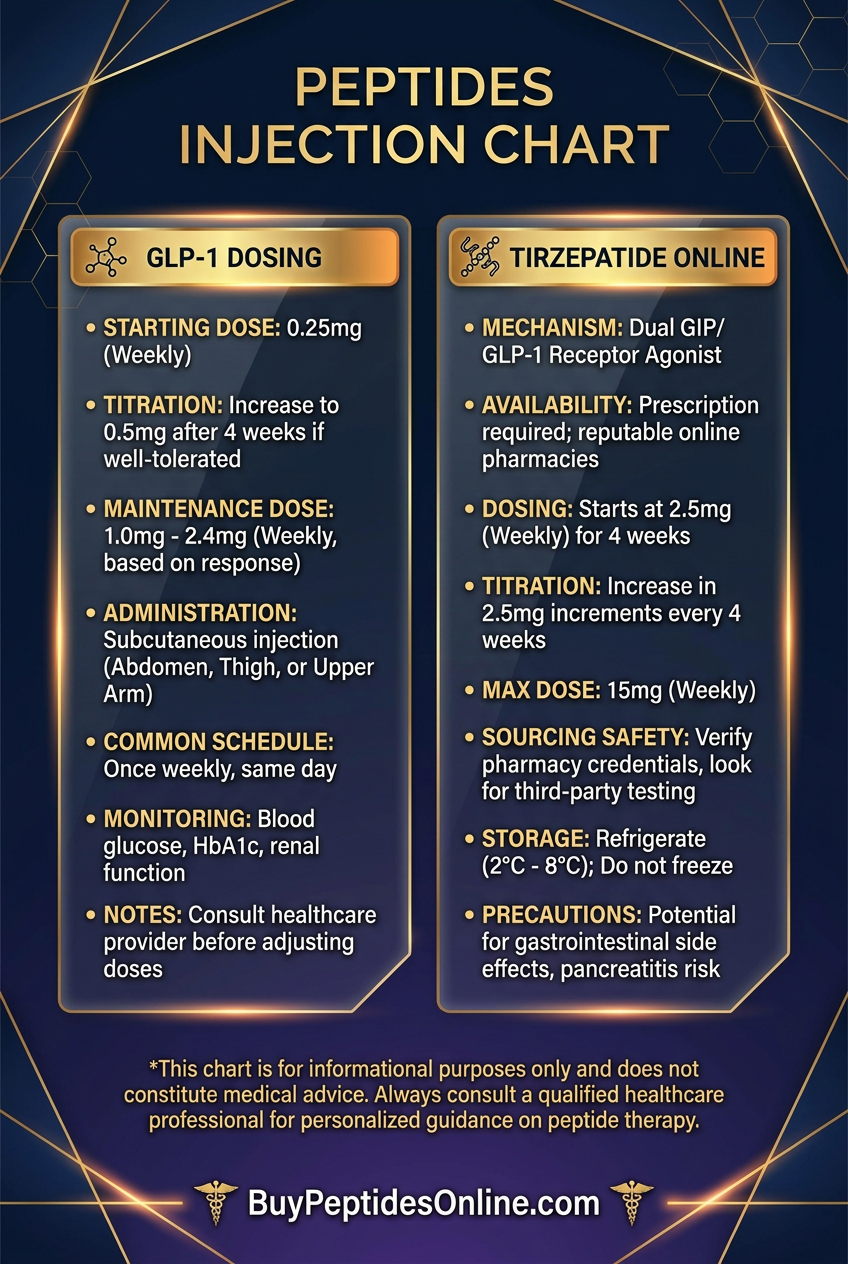 Peptides Injection Chart — GLP-1 Dosing | Tirzepatide Online