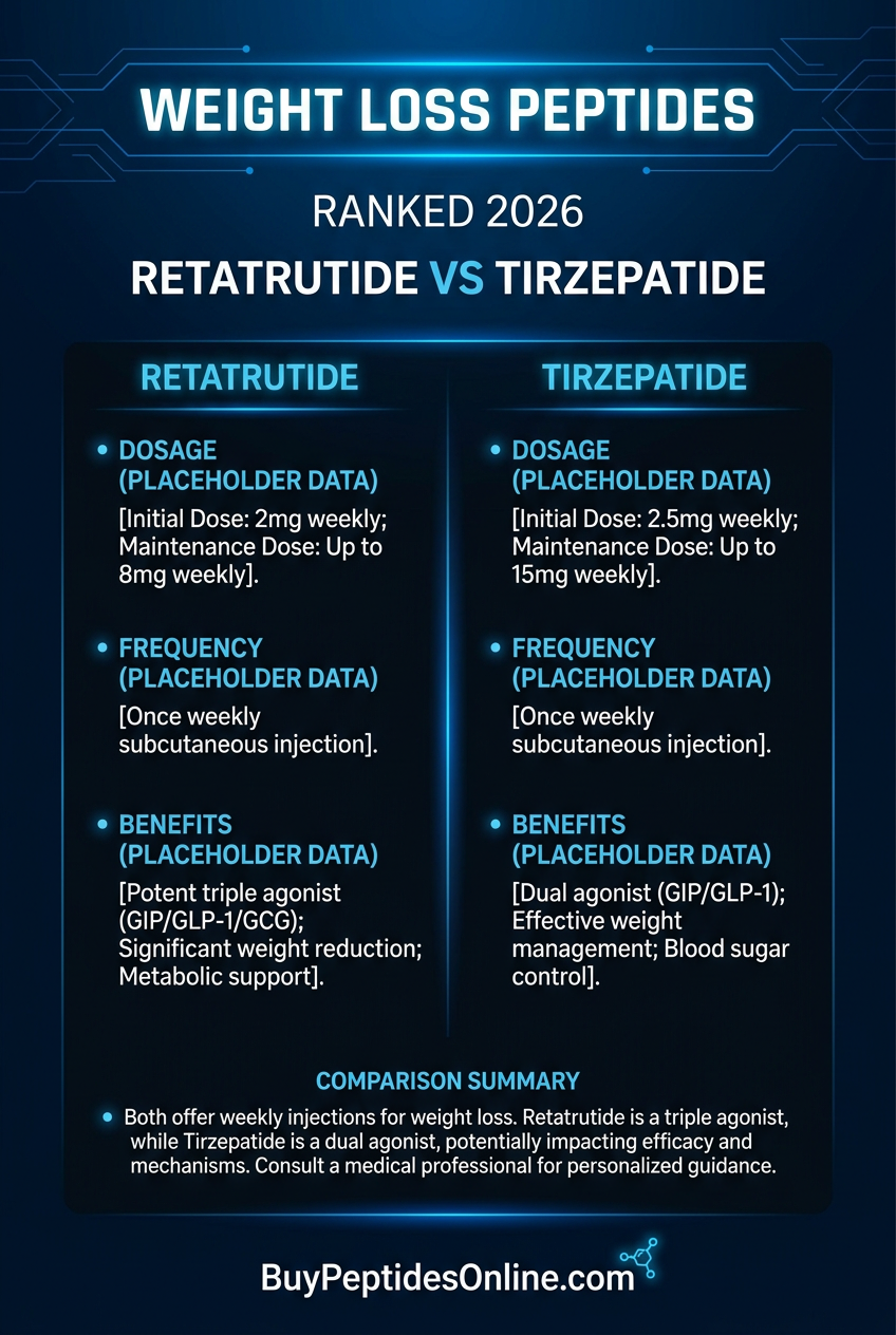 Weight Loss Peptides — Ranked 2026 | Retatrutide vs Tirzepatid