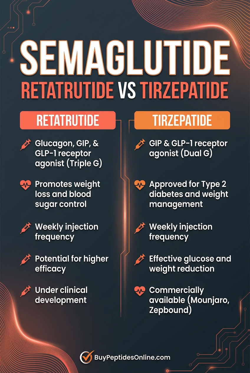 Semaglutide — Cheat Sheet | Retatrutide vs Tirzepatid