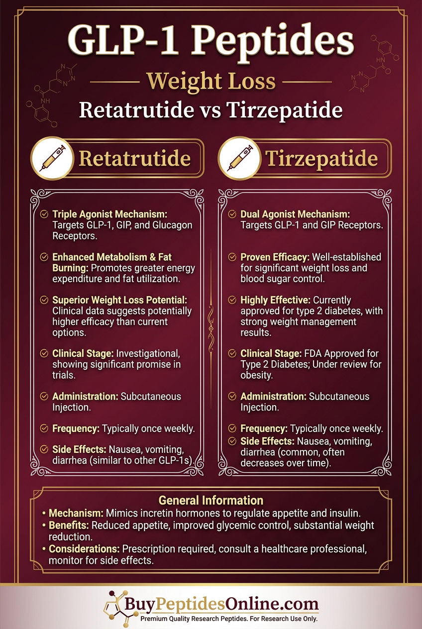 GLP-1 Peptides — Weight Loss | Retatrutide vs Tirzepatid