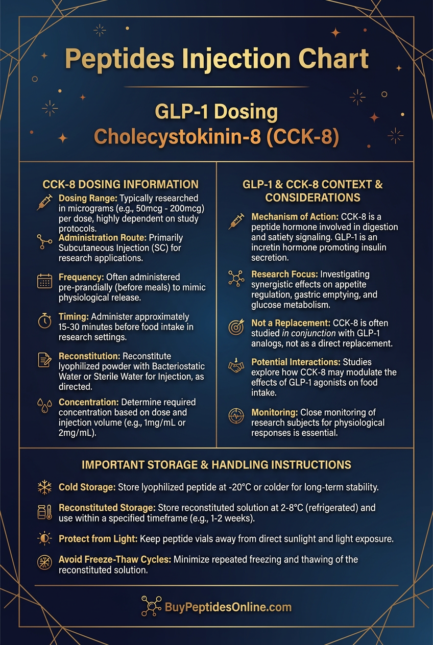 Peptides Injection Chart — GLP-1 Dosing | Cholecystokinin-8 (CCK-8)