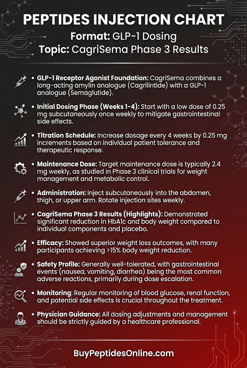 Peptides Injection Chart — GLP-1 Dosing | CagriSema Phase 3 Results
