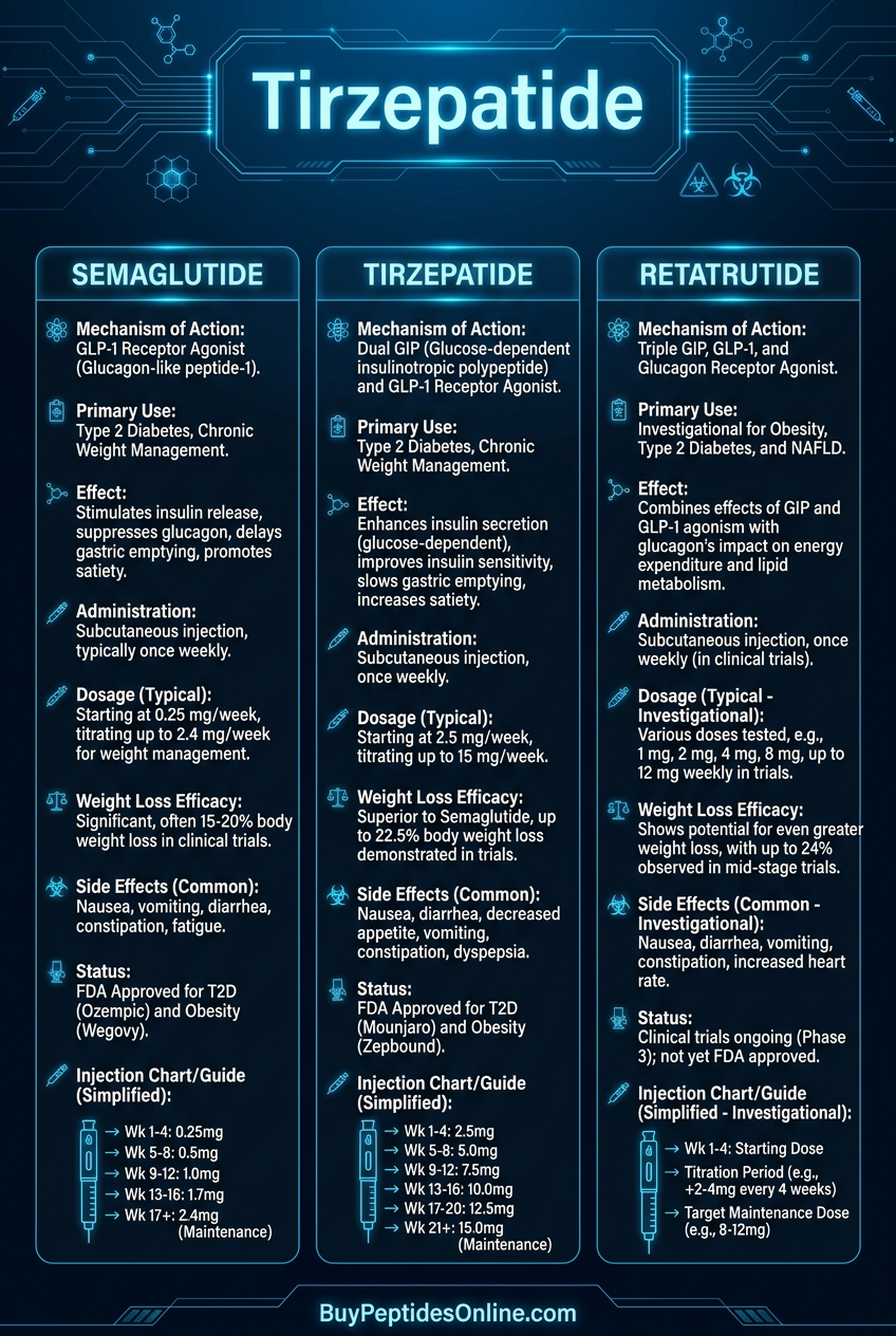 Tirzepatide — Guide 2026 | Semaglutide vs Tirzepatid